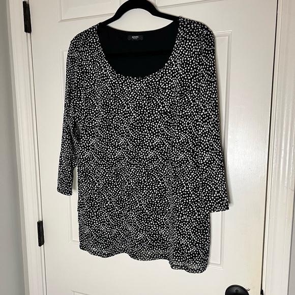 Alfani Women sheer lined black with white dots size 1X - Picture 2 of 16